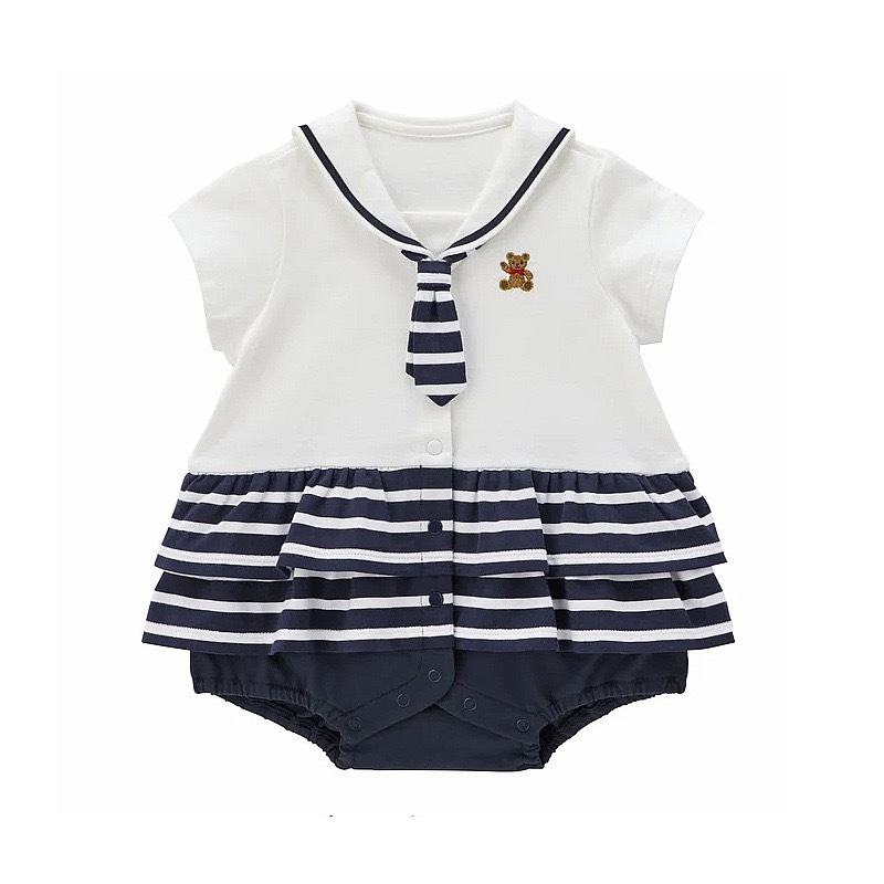 🐻𝐌𝐢𝐤𝐢 𝐇𝐨𝐮𝐬𝐞 小熊刺繡水手領包屁裙/連身衣