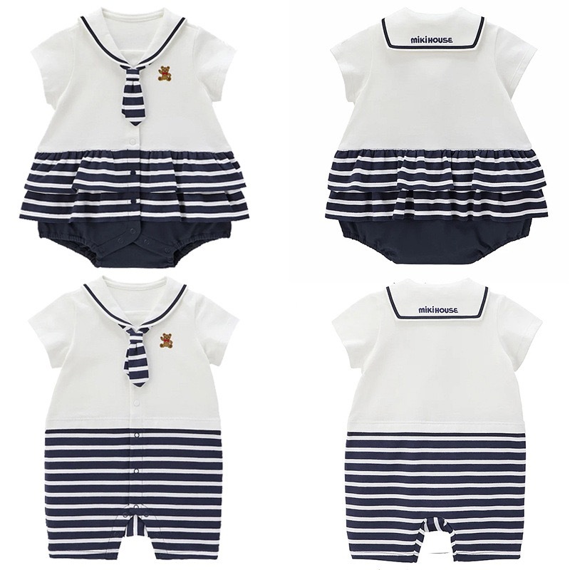 🐻𝐌𝐢𝐤𝐢 𝐇𝐨𝐮𝐬𝐞 小熊刺繡水手領包屁裙/連身衣