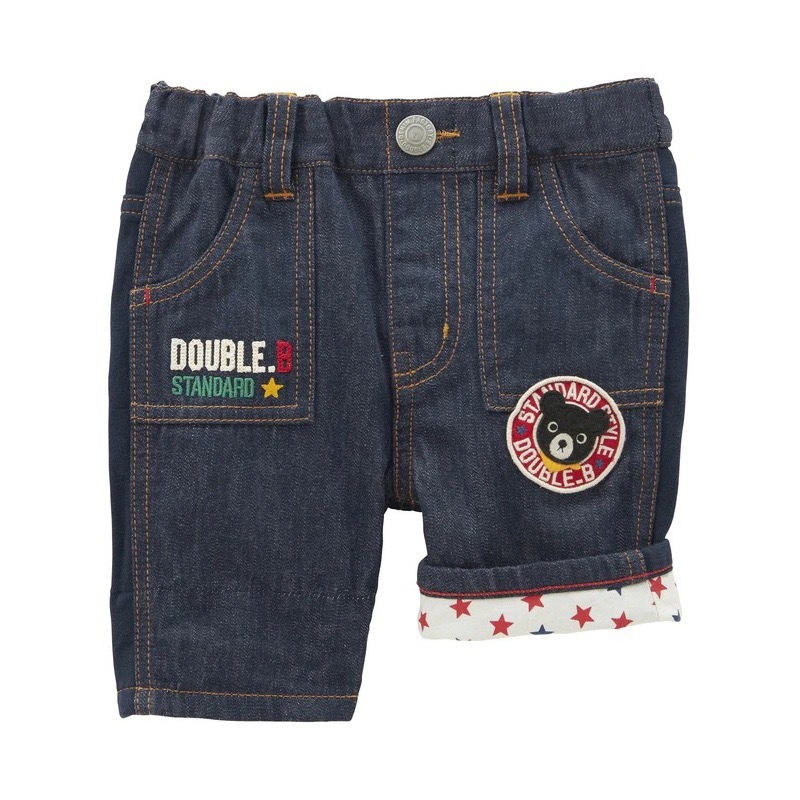 🐻𝐌𝐢𝐤𝐢 𝐇𝐨𝐮𝐬𝐞 黑熊徽章刺繡六分褲