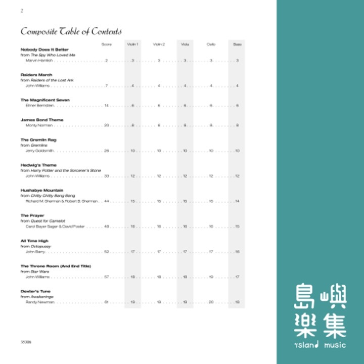 Movie String Quartets for Festivals, Weddings, and All Occasions/Violin 2 Parts