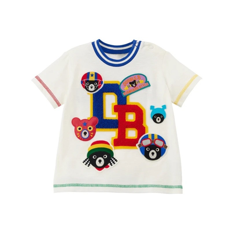 🐻𝐌𝐢𝐤𝐢 𝐇𝐨𝐮𝐬𝐞 面具熊徽章刺繡短袖上衣