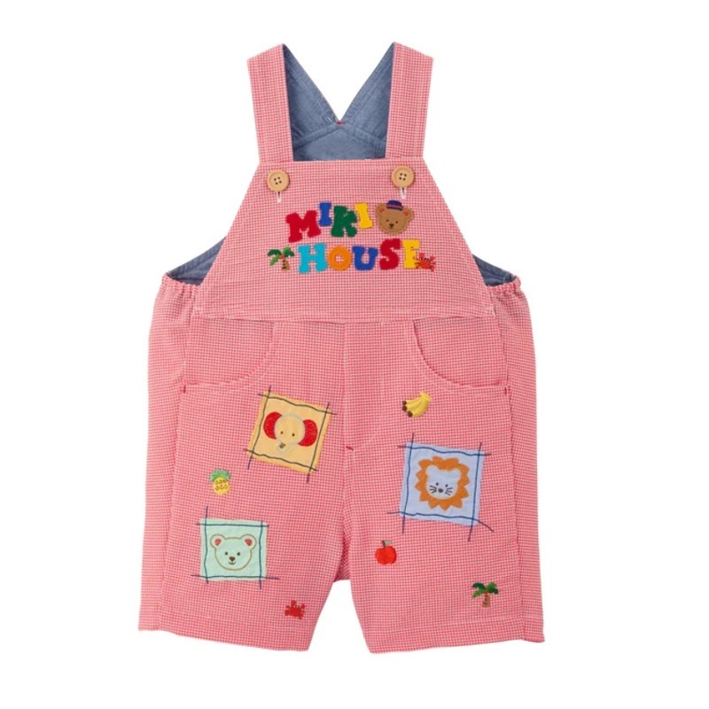 🐻𝐌𝐢𝐤𝐢 𝐇𝐨𝐮𝐬𝐞 小熊動物園布貼刺繡背帶褲