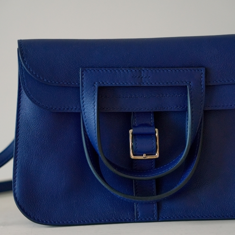 Hermes Mimi Halzan 深藍銀扣 D刻