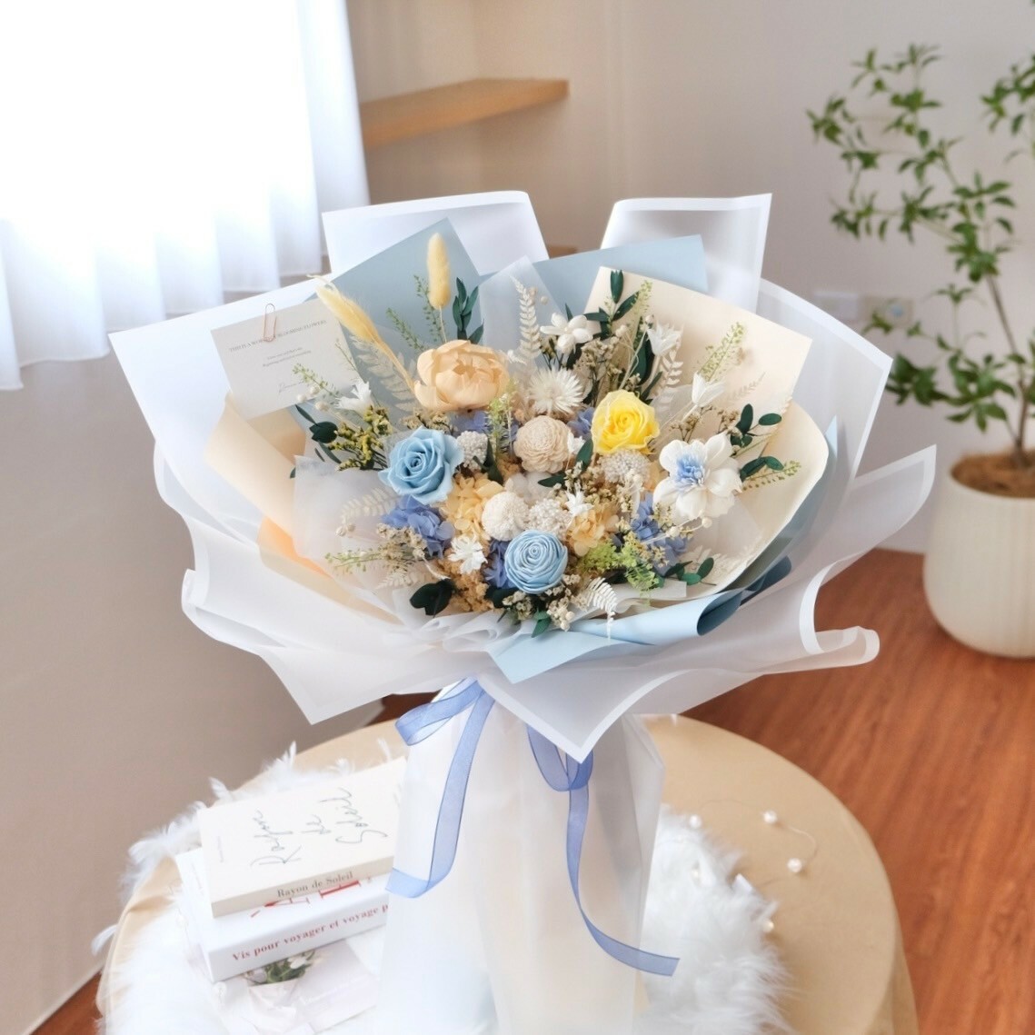 海鹽布丁 永生玫瑰花束