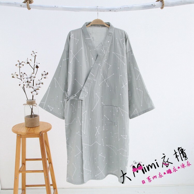 灰幾何和服浴衣