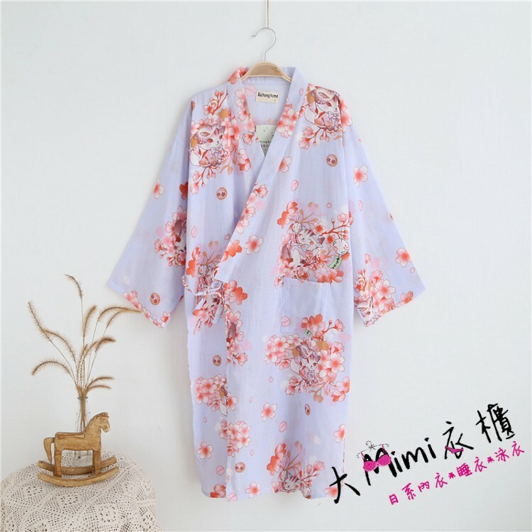 紫色貓咪和服浴衣
