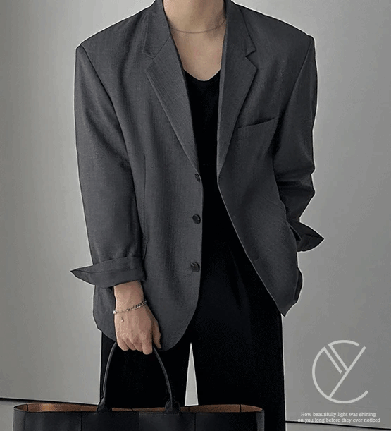 裁縫直筒西裝夾克外套