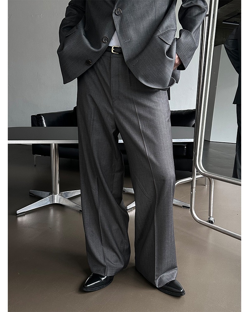 裁縫直筒西裝休閒褲