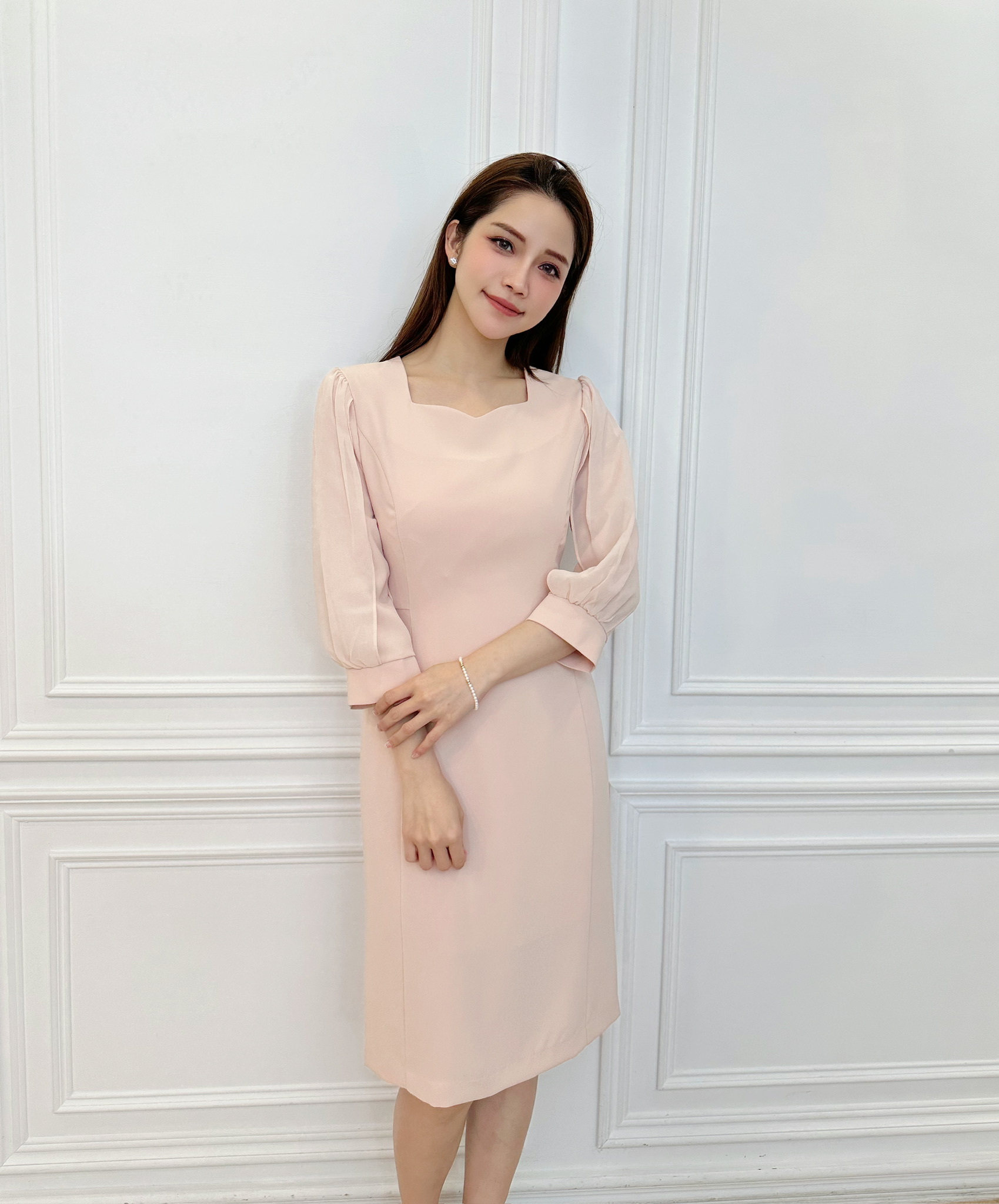 仙氣雙層透紗袖洋裝