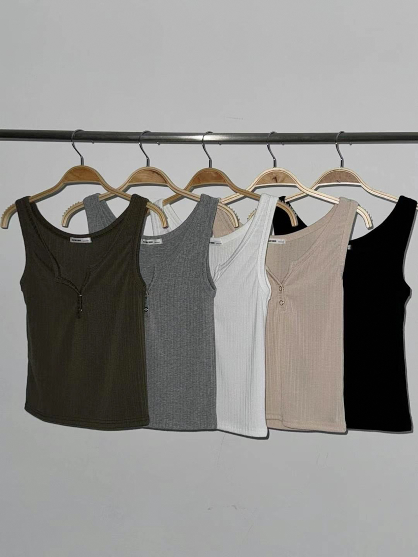 (5colors!) vertical ribbed everyday tank top