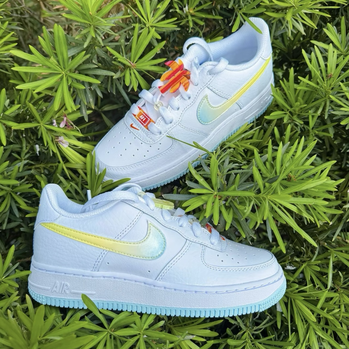 Nike Air Force 1 LV8 GS 夏威夷 白藍 夕陽 漸層 AF1 低筒休閒鞋