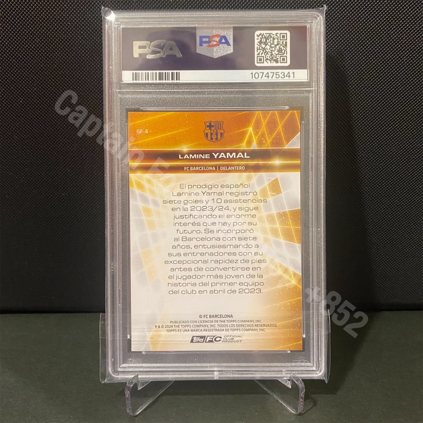 2024-2025 Topps FC Barcelona Fan Set Lamine Yamal Golden Future Card 158/250 PSA 9