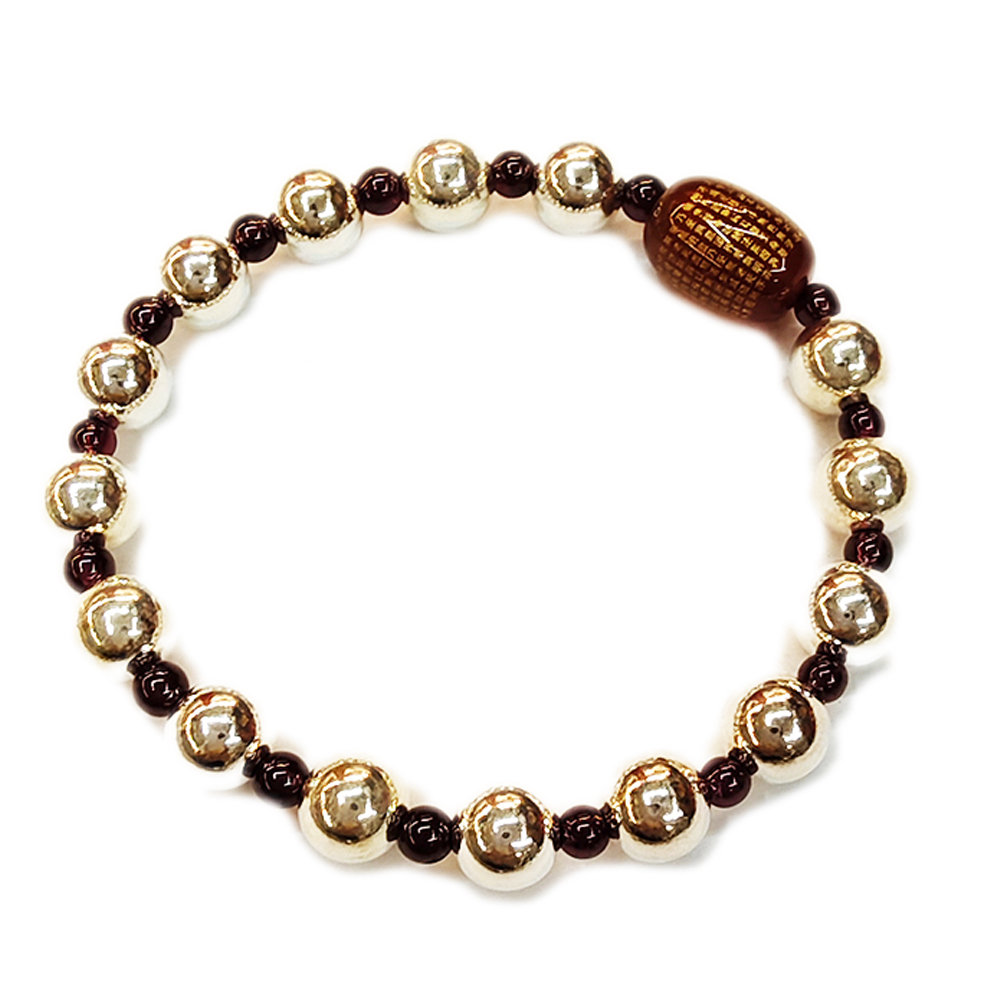 心經豪雕{紅玉髓}&銀珠{925純銀}手珠【十方】154767