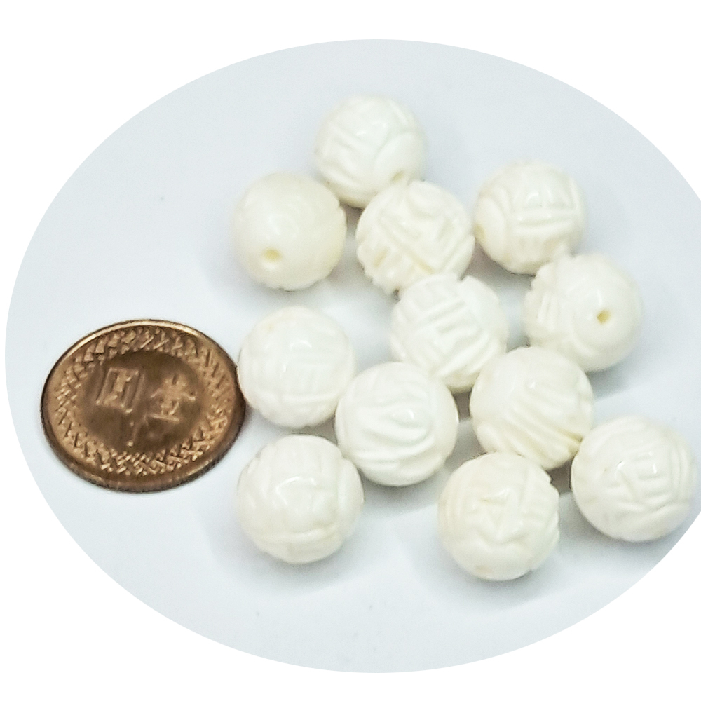 六字真言{硨磲}圓珠6mm 2個【十方】154773