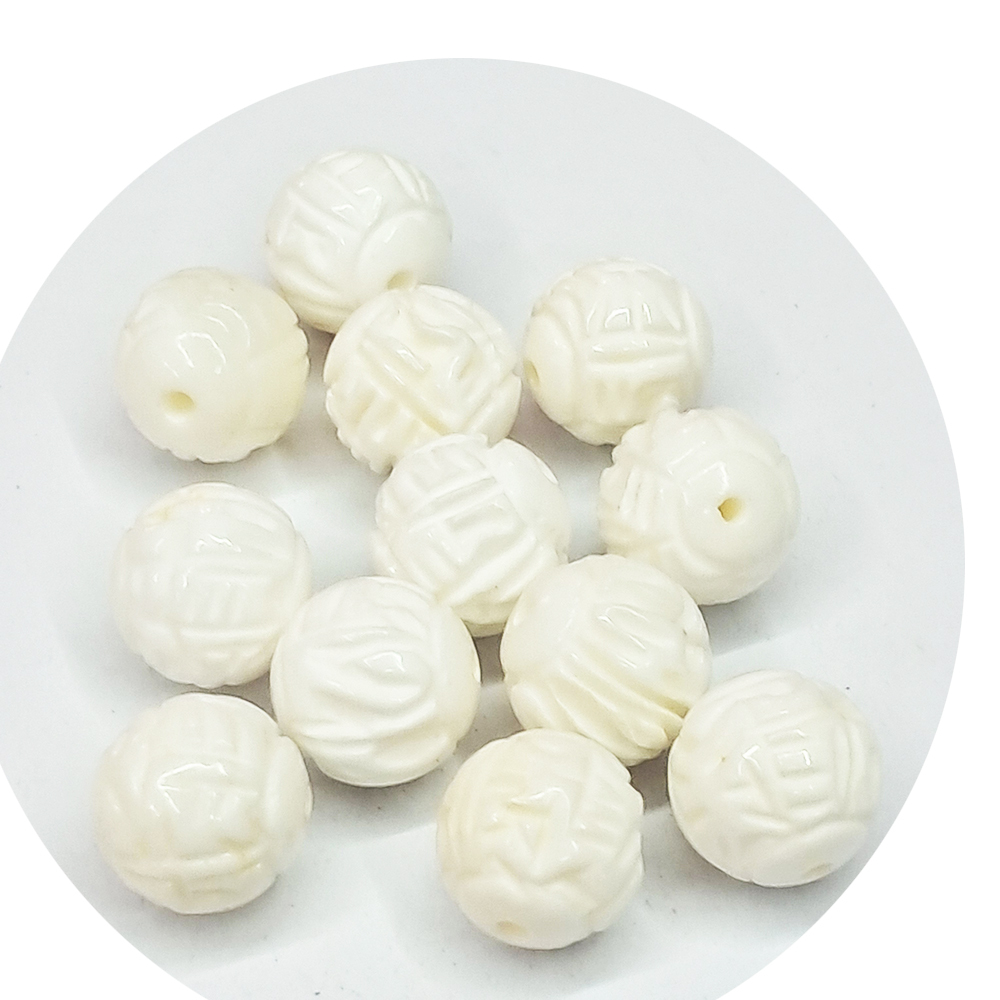 六字真言{硨磲}圓珠6mm 2個【十方】154773