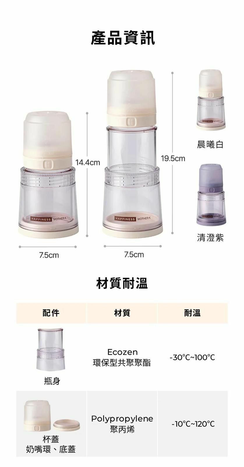 MOTHER K Ecozen 旋轉伸縮拋棄式奶瓶套裝