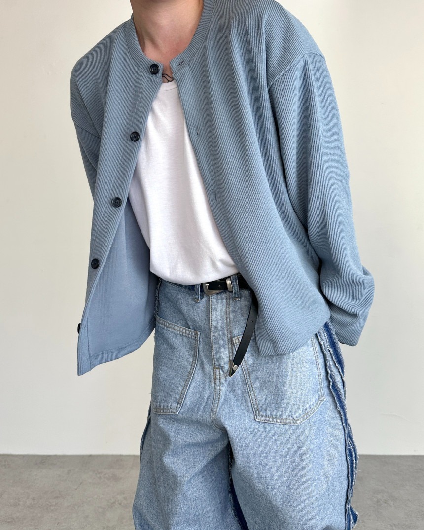 Mobis 圓領針織開襟衫