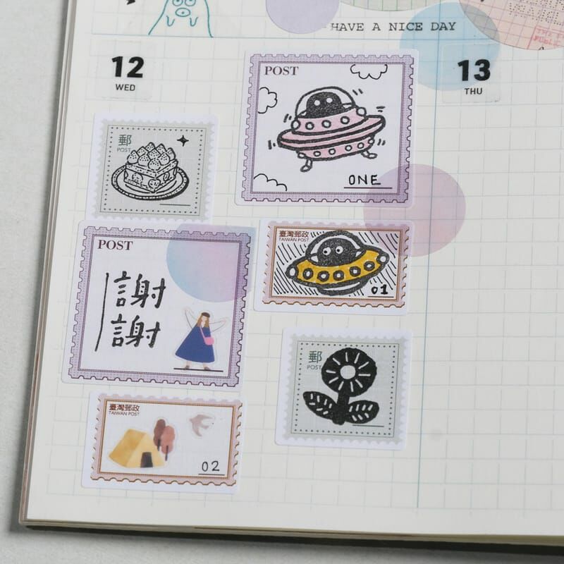 郵票 標籤貼紙組 118枚｜1/1工作室