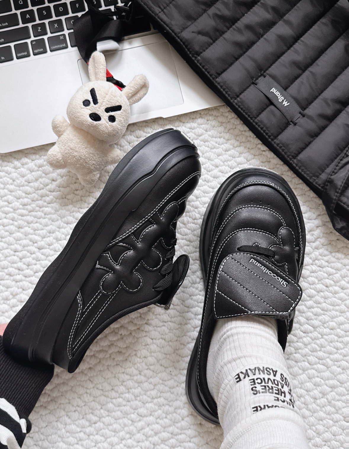 Shoot Brand Random 半拖勃肯鞋 黑色 皮革 厚底 復古/預購