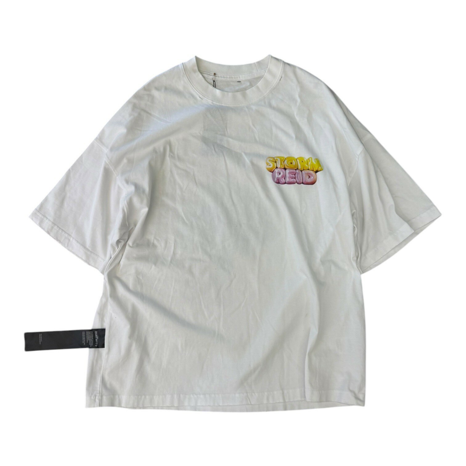 美式字母logo背面印花短tee