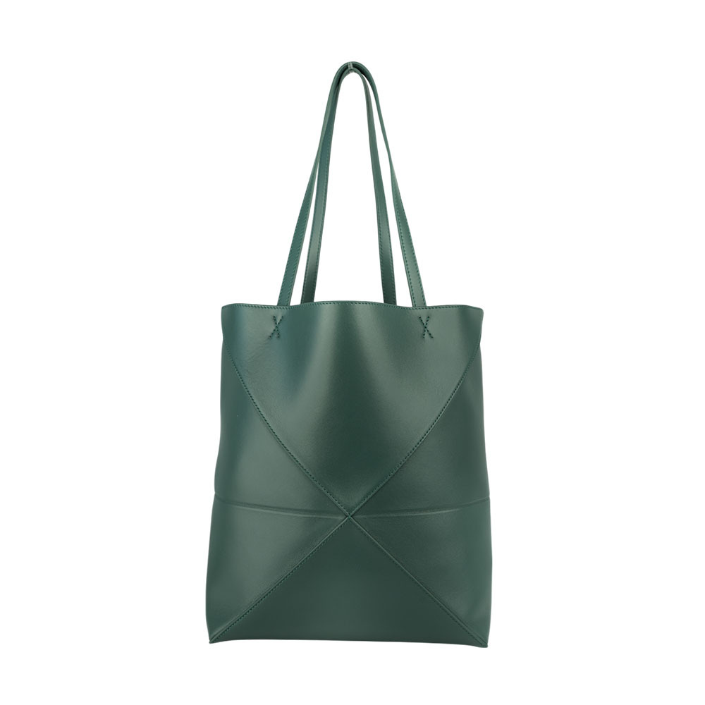 【LOEWE】Puzzle 亮面小牛皮摺疊托特包(香根草色) A657G50X01 4535