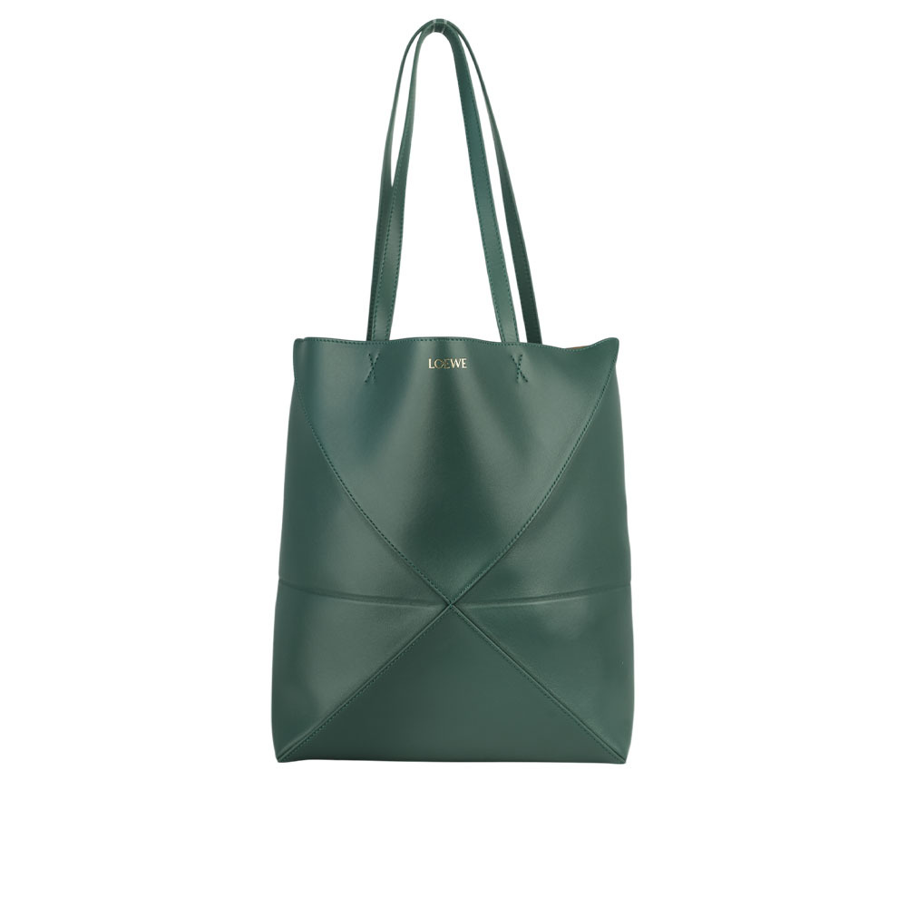 【LOEWE】Puzzle 亮面小牛皮摺疊托特包(香根草色) A657G50X01 4535