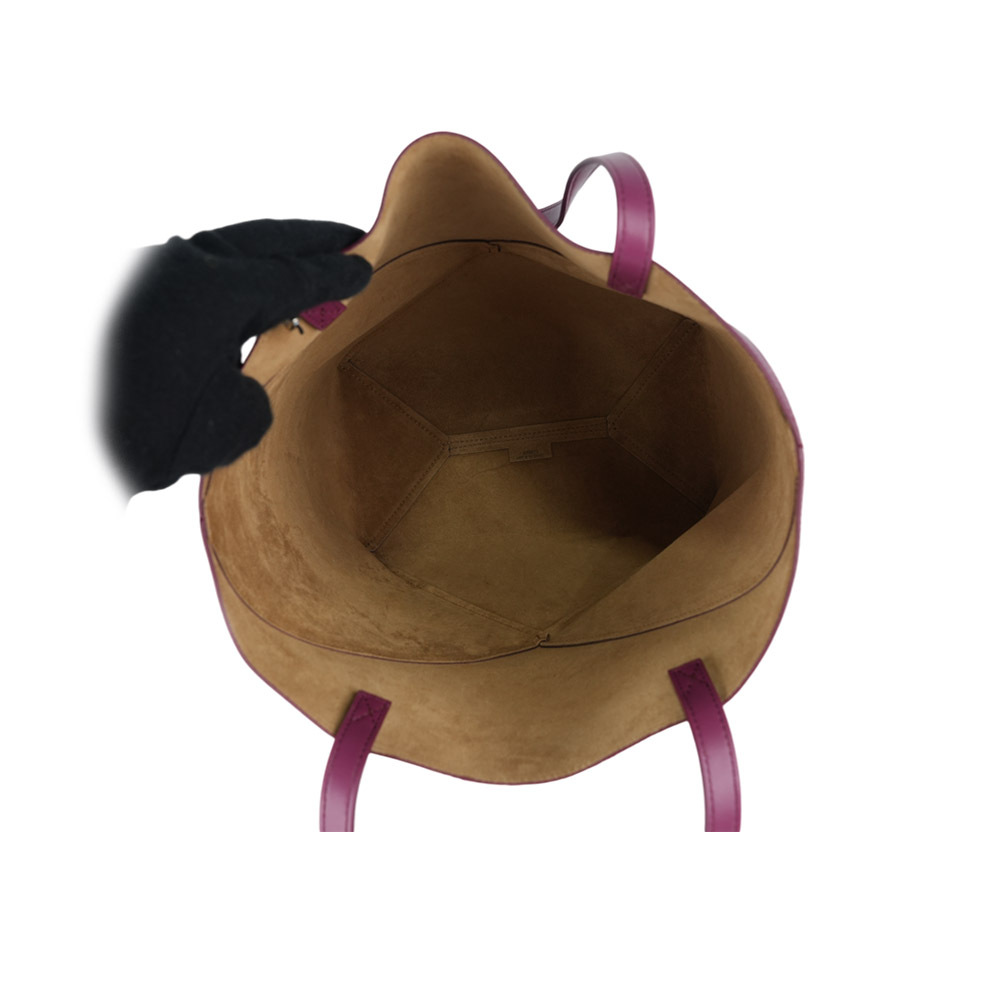 【LOEWE】Puzzle 亮面小牛皮雙色摺疊托特包(緋紅/酒紅色) A779G50X18 3763