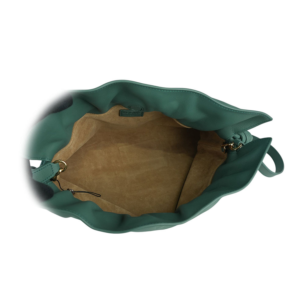 【LOEWE】Flamenco 納帕小牛皮中款手拿包/斜背包(香根草色) A411FC1XBF 4535