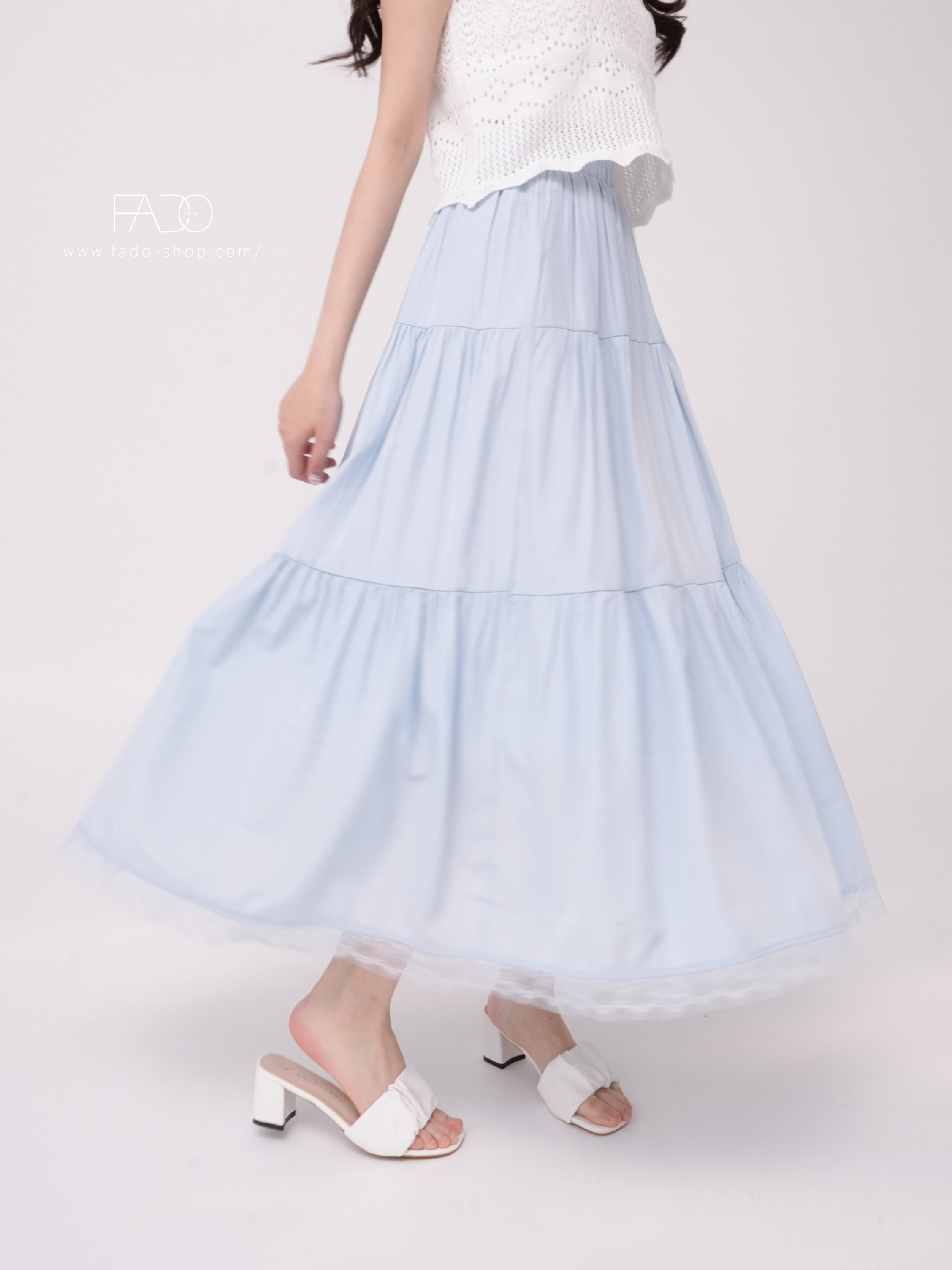 法朵Fado shop｜ 裙襬拼接蕾絲蛋糕裙 4733013