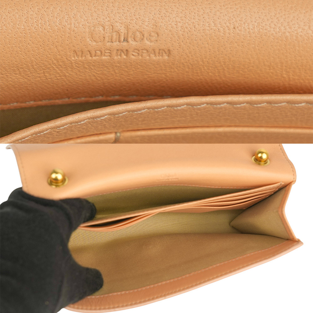 【CHLOE'】小羊皮蝴蝶結鏈帶斜背包(蜜桃色)3P0495 834 44D