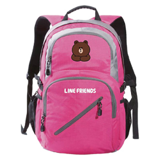 LINE FRIENDS 運動休閒後背包(黑/桃)