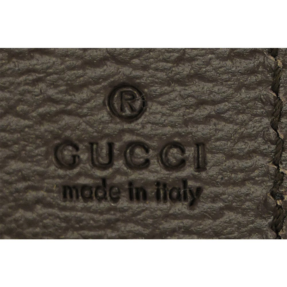 【GUCCI】棕色GG Logo 塗層帆布對開8卡短夾(米色/烏木色) 768243 FACQC 9773