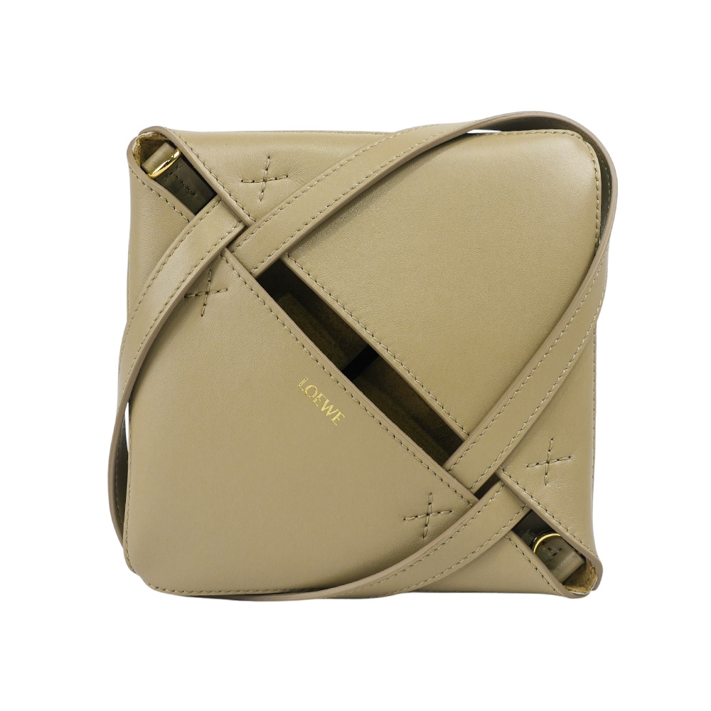 【LOEWE】Puzzle 亮面小牛皮迷你摺疊托特包(沙色)A657V25X01 2150