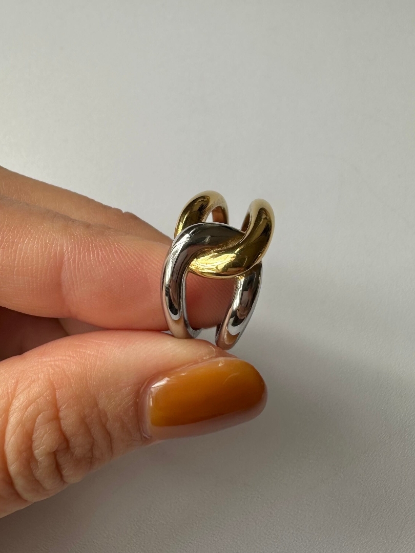 SS bicolor twist ring