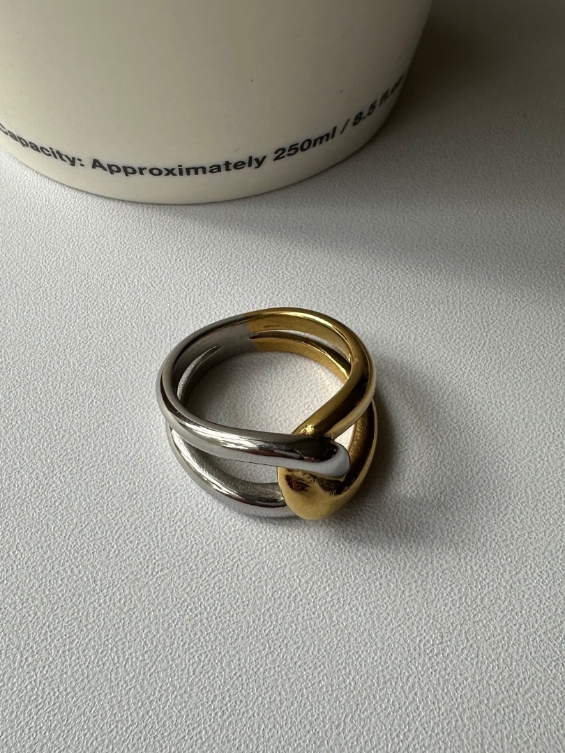 SS bicolor twist ring