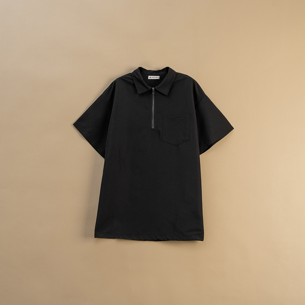 Casual half placket design wide top, sold in two colors【01098891】in stock+pre-order