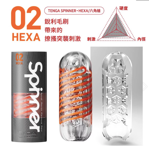 LEXY ® 成人用品商店 TENGA Spinner 02 Hexa 角紋旋吸自慰杯 飛機杯