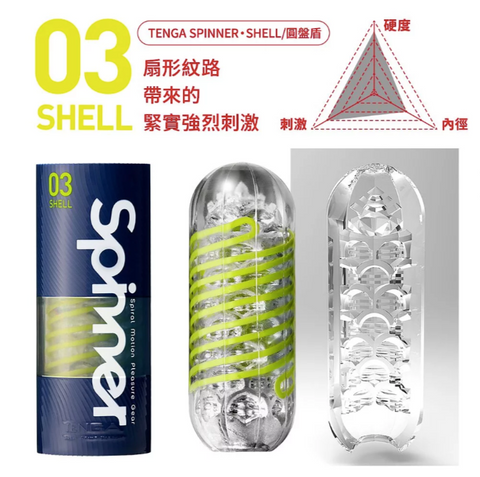 LEXY ® 成人用品商店 TENGA Spinner 03 Shell 扇紋旋吸自慰杯