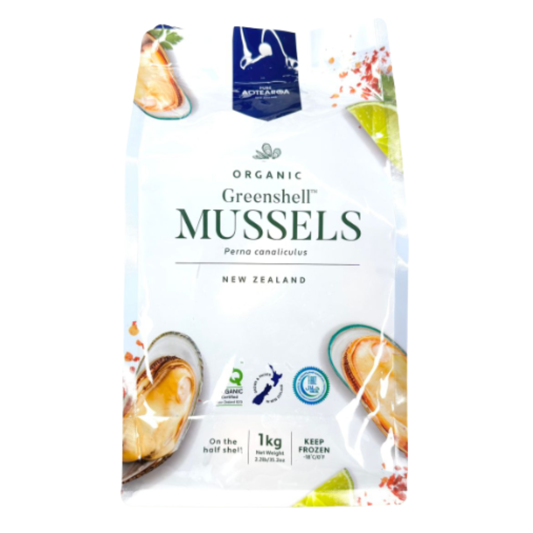 PURE AOTEAROA New Zealand Organic Greenshell Mussels 1kg