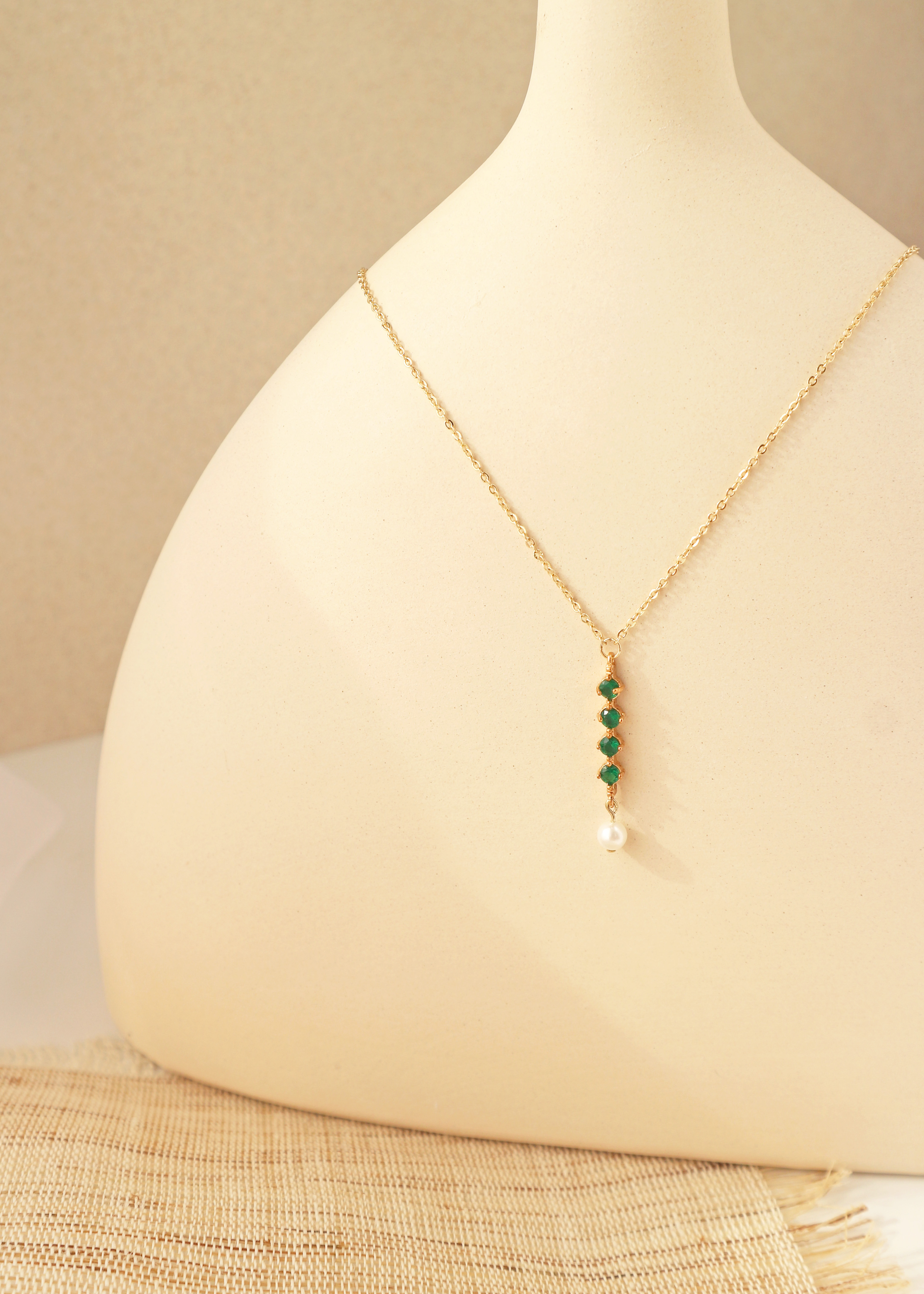 布達佩斯 鋯石項鍊-綠