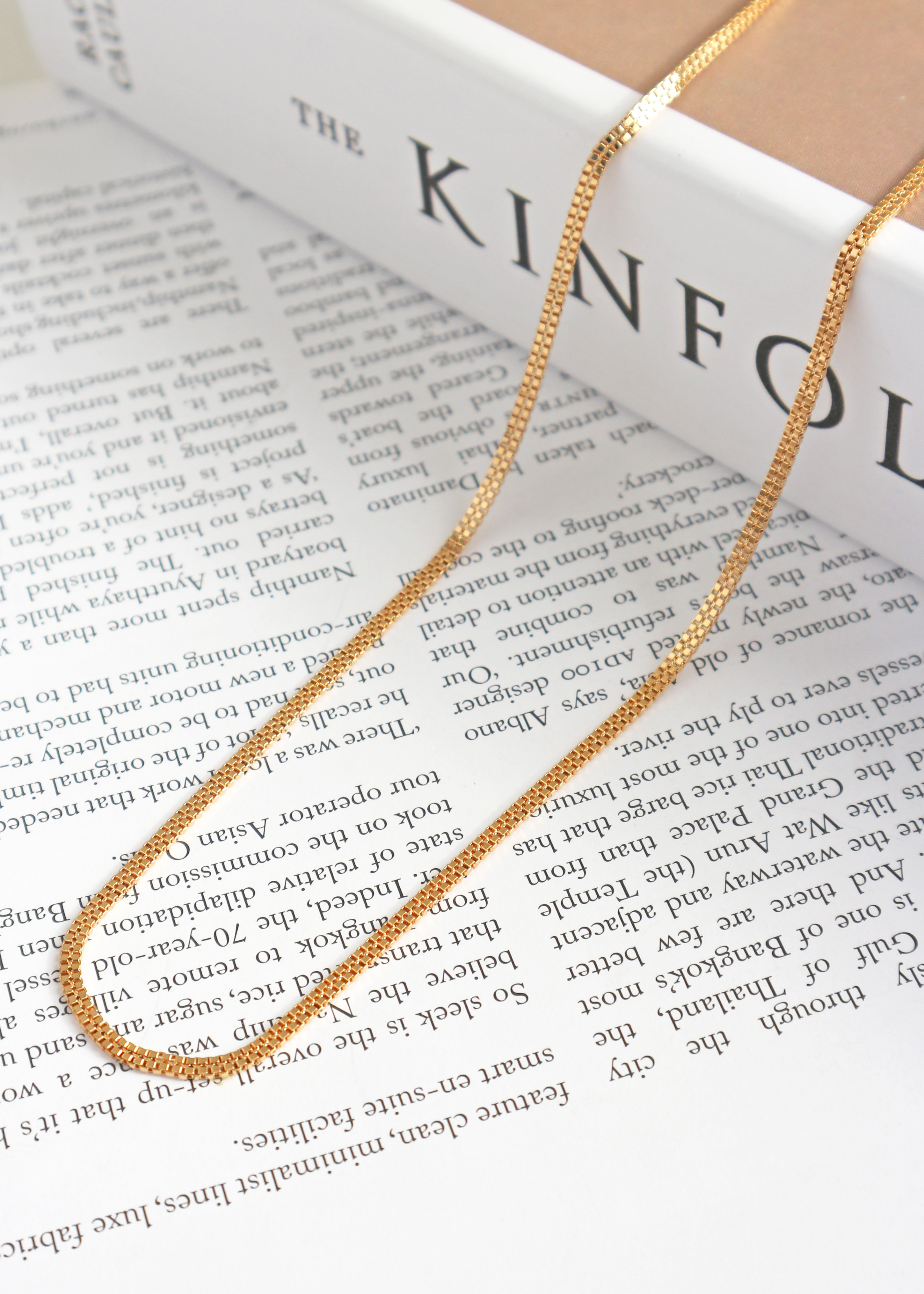 簡約細紋方塊 項鍊