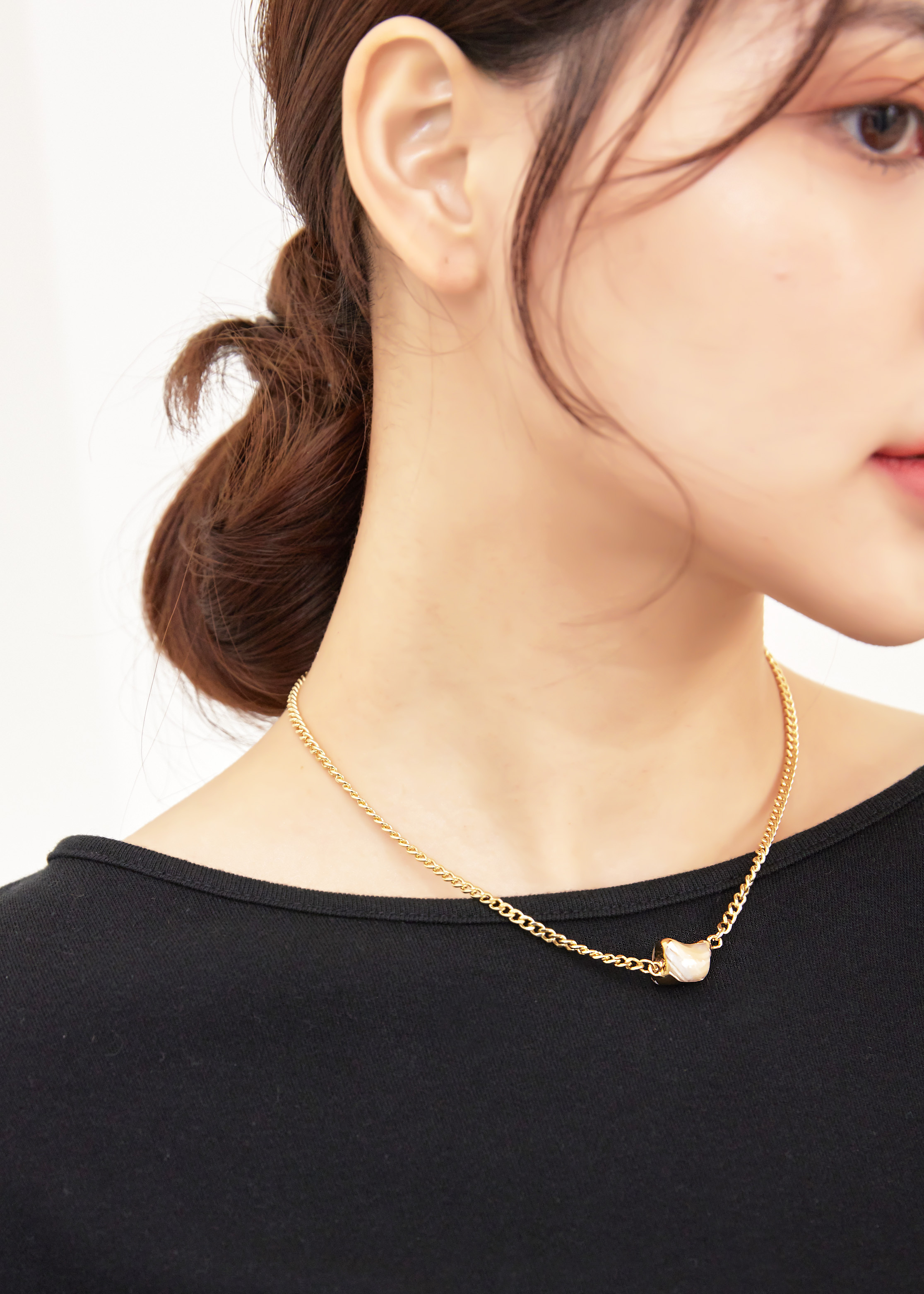 貝殼鑲金屬個性項鍊