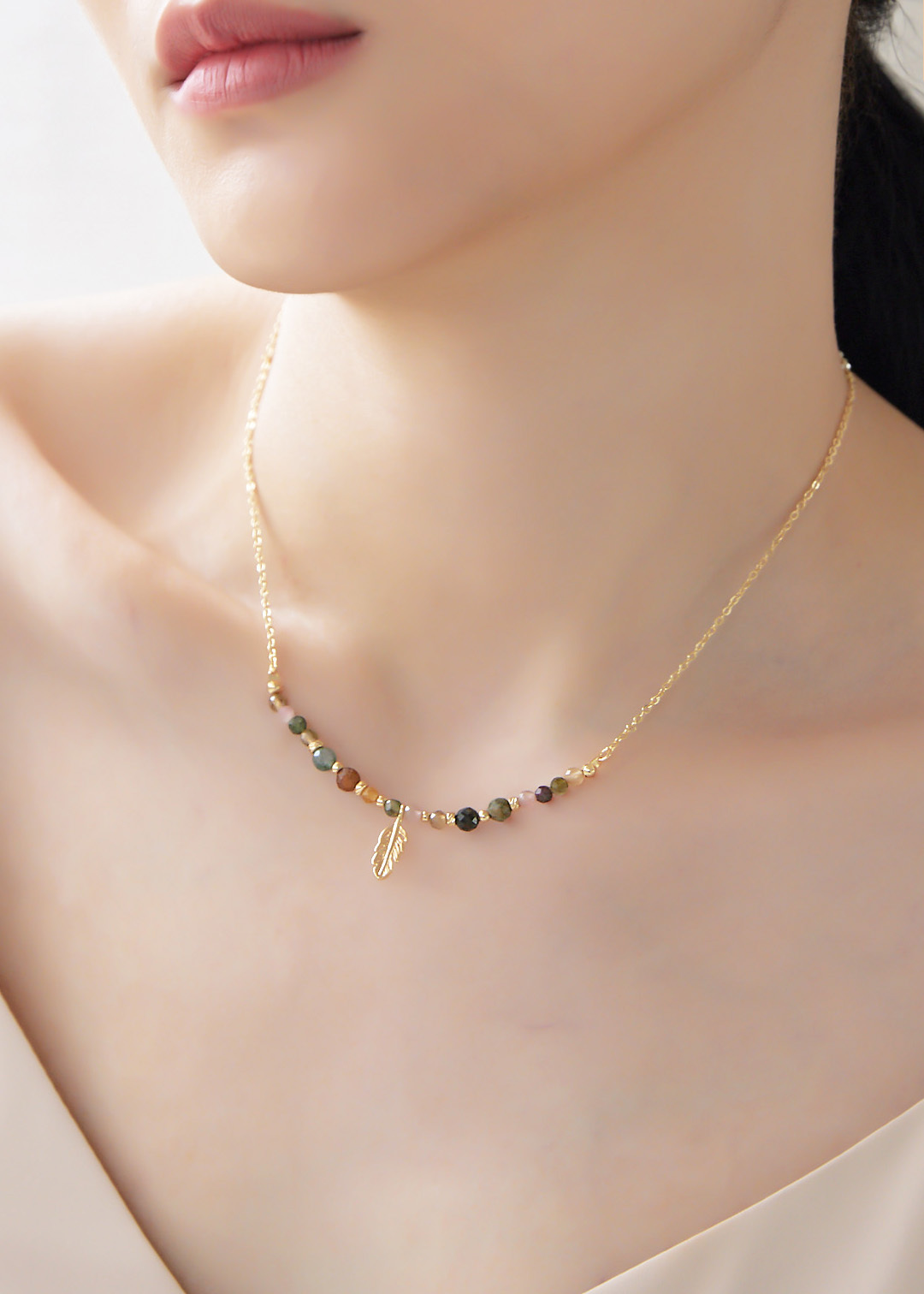Freya 樹葉碧璽項鍊