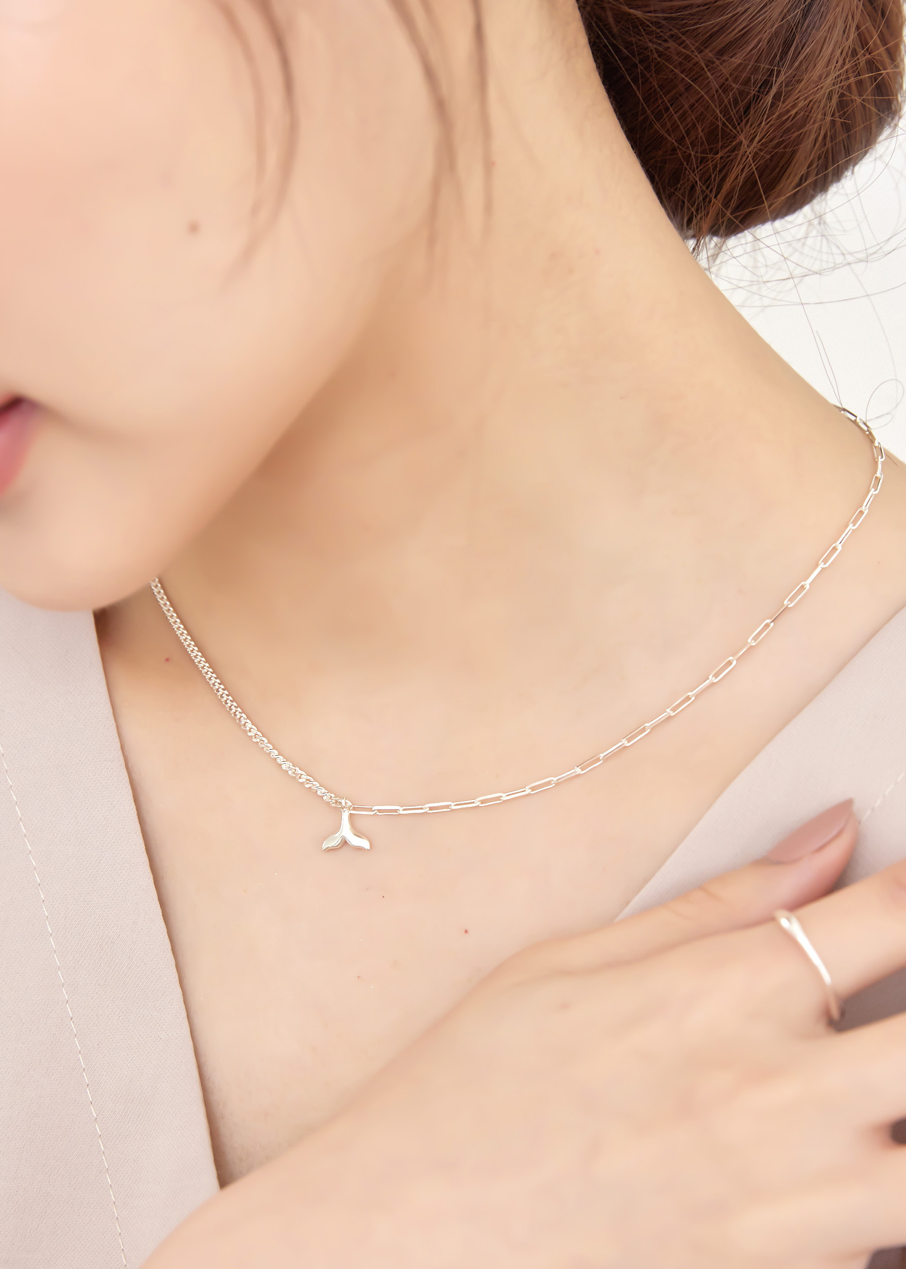 人魚不對稱 純銀項鍊
