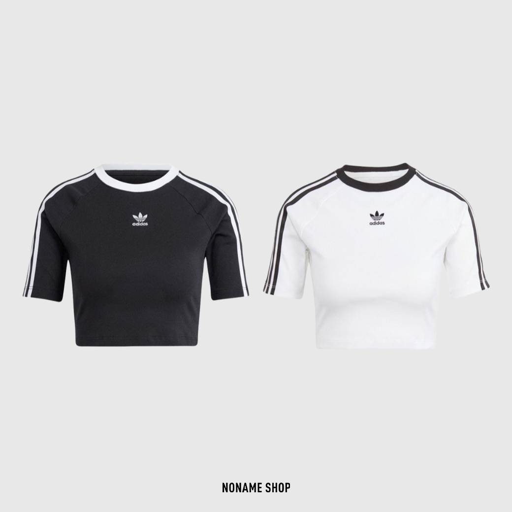 ADIDAS 3-Stripes Baby Tee 三線 三葉草 Babymonster同款 短版 短袖 兩色 (女款)