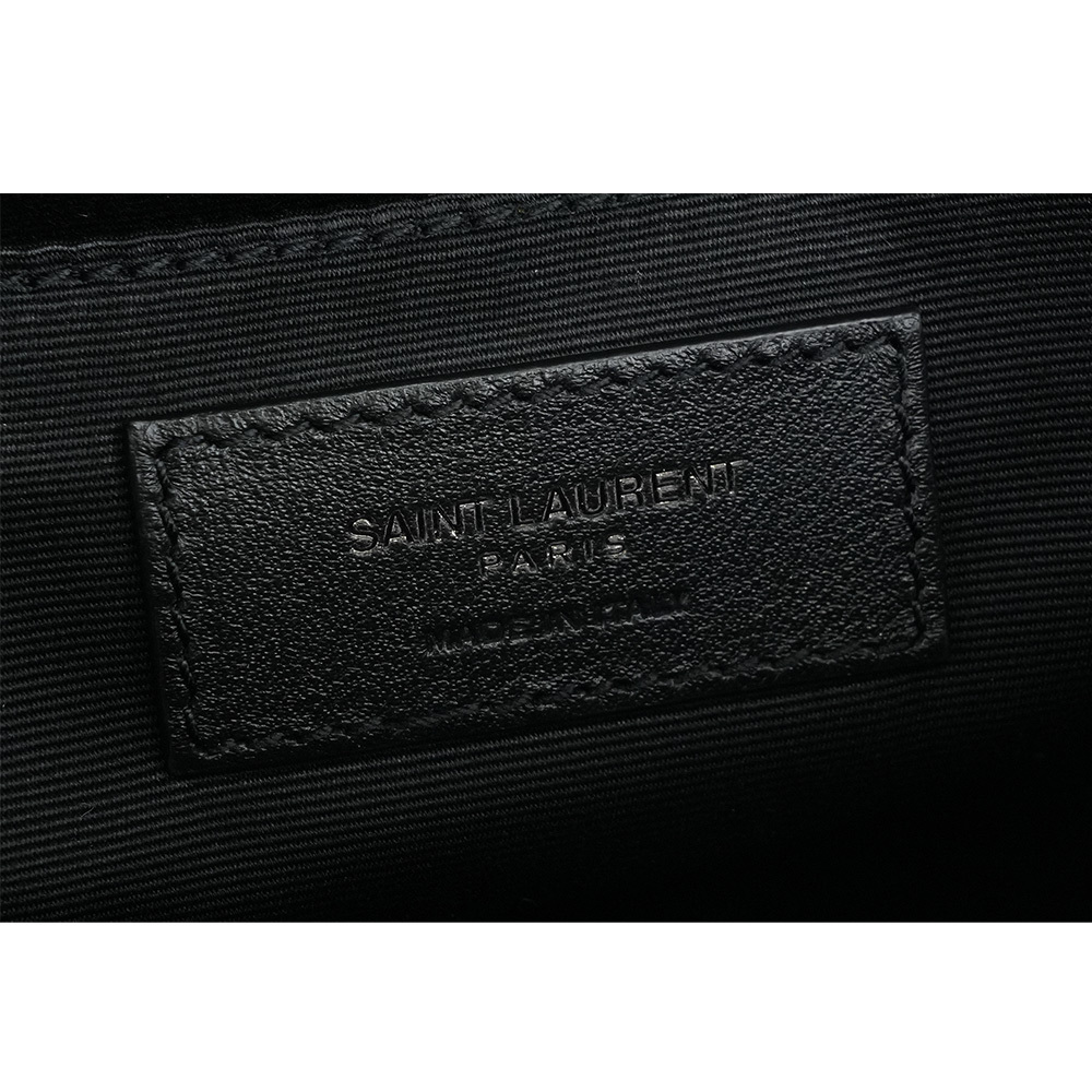 【YSL/Saint Laurent Paris】Lou 銀字V紋小牛皮相機包/斜背包(黑色) 761554 DV704 1000