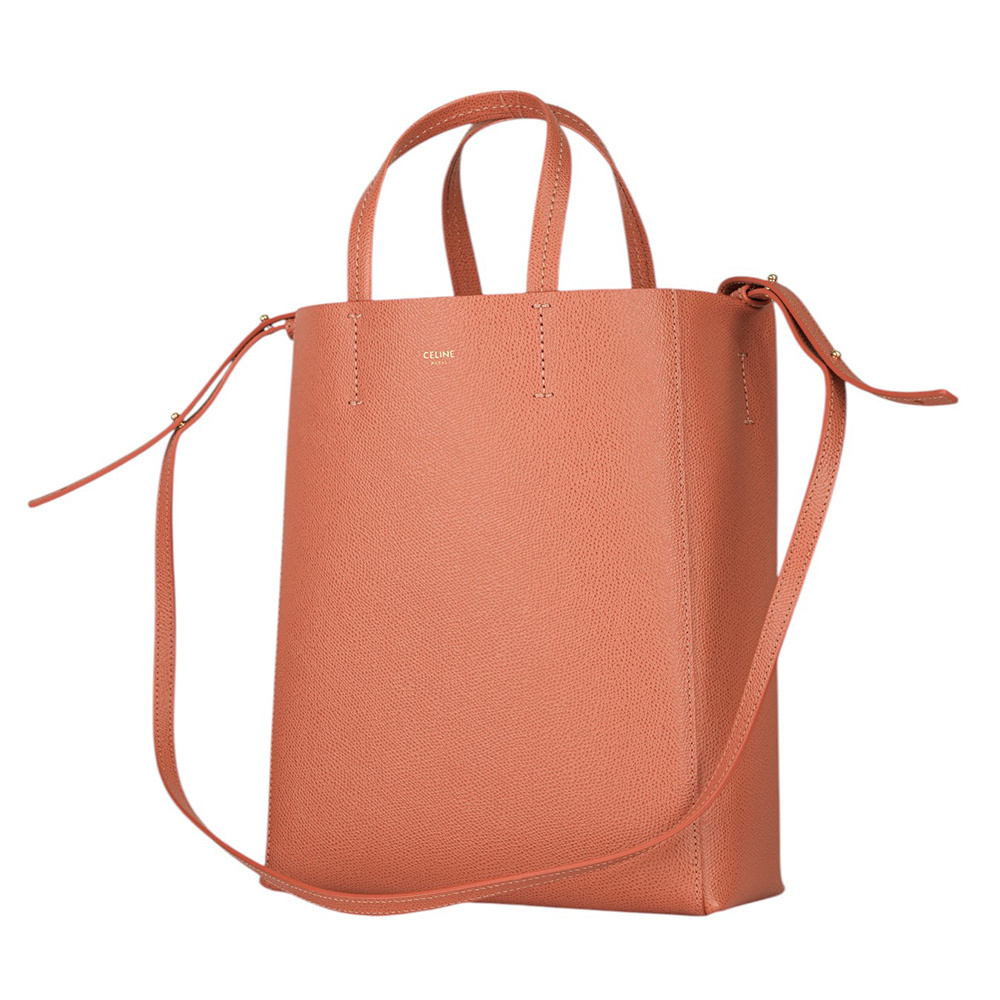 【CELINE】小型牛皮cabas手提/斜背二用包(荔枝粉) 189813XBA.27LY