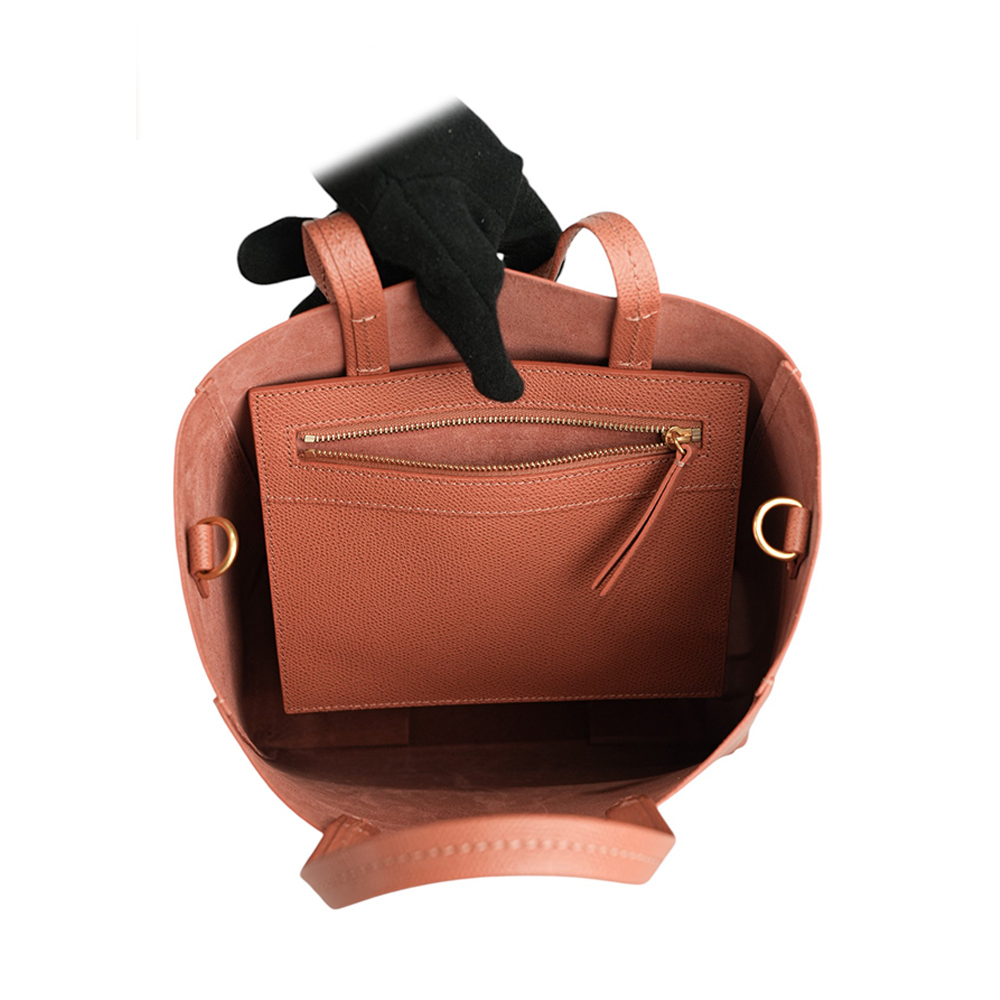 【CELINE】小型牛皮cabas手提/斜背二用包(荔枝粉) 189813XBA.27LY