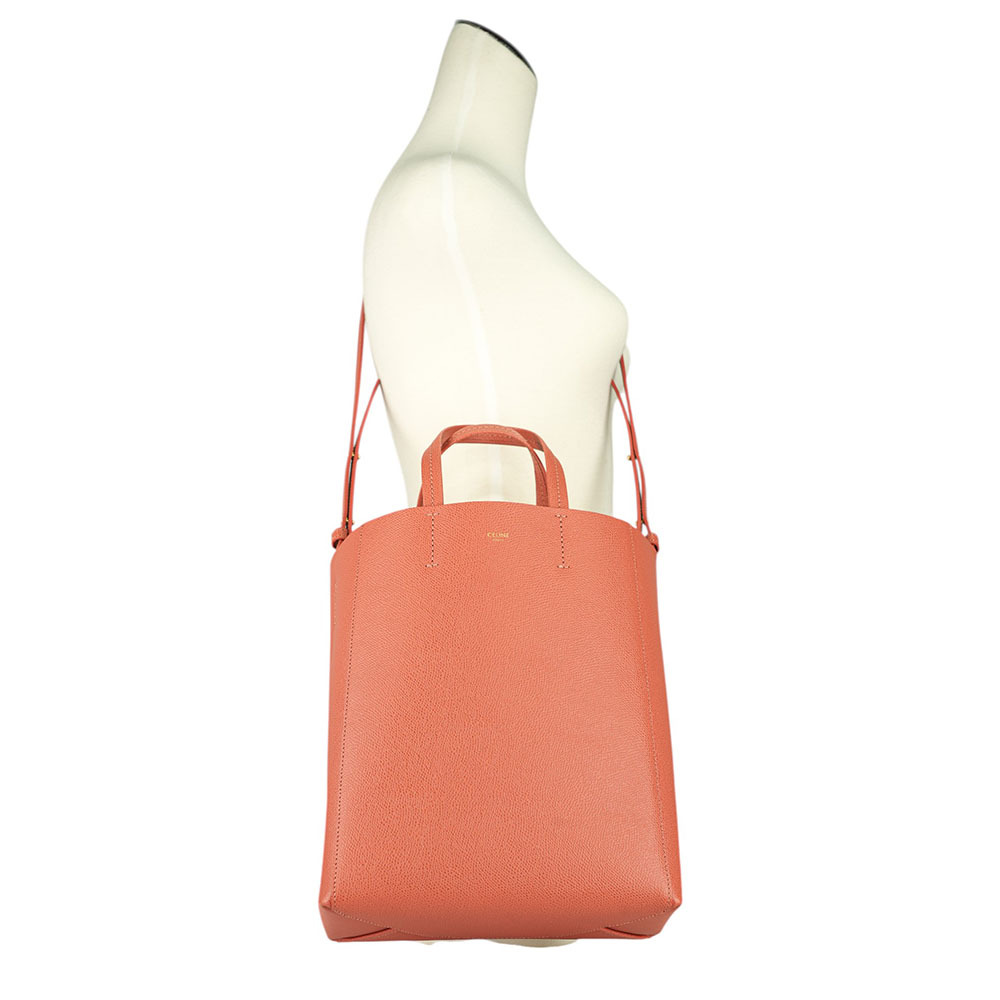 【CELINE】小型牛皮cabas手提/斜背二用包(荔枝粉) 189813XBA.27LY