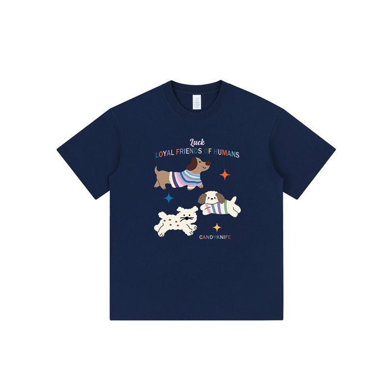 貓狗印花純棉T恤上衣 四色